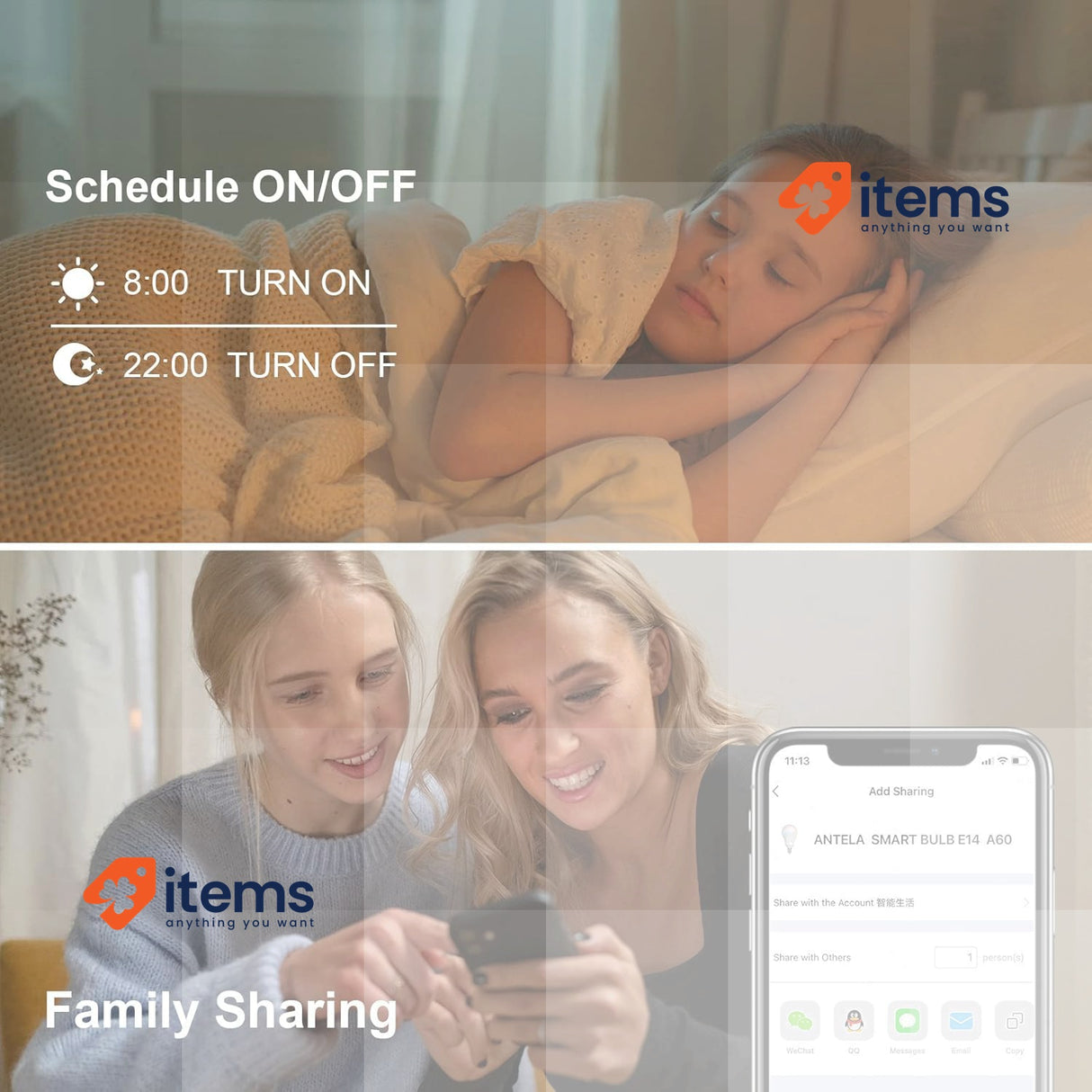 ANTELA Smart Bulb E14 Alexa Light Bulb A60 8W 806LM LED RGB Dimmable Bulb, 4PCS