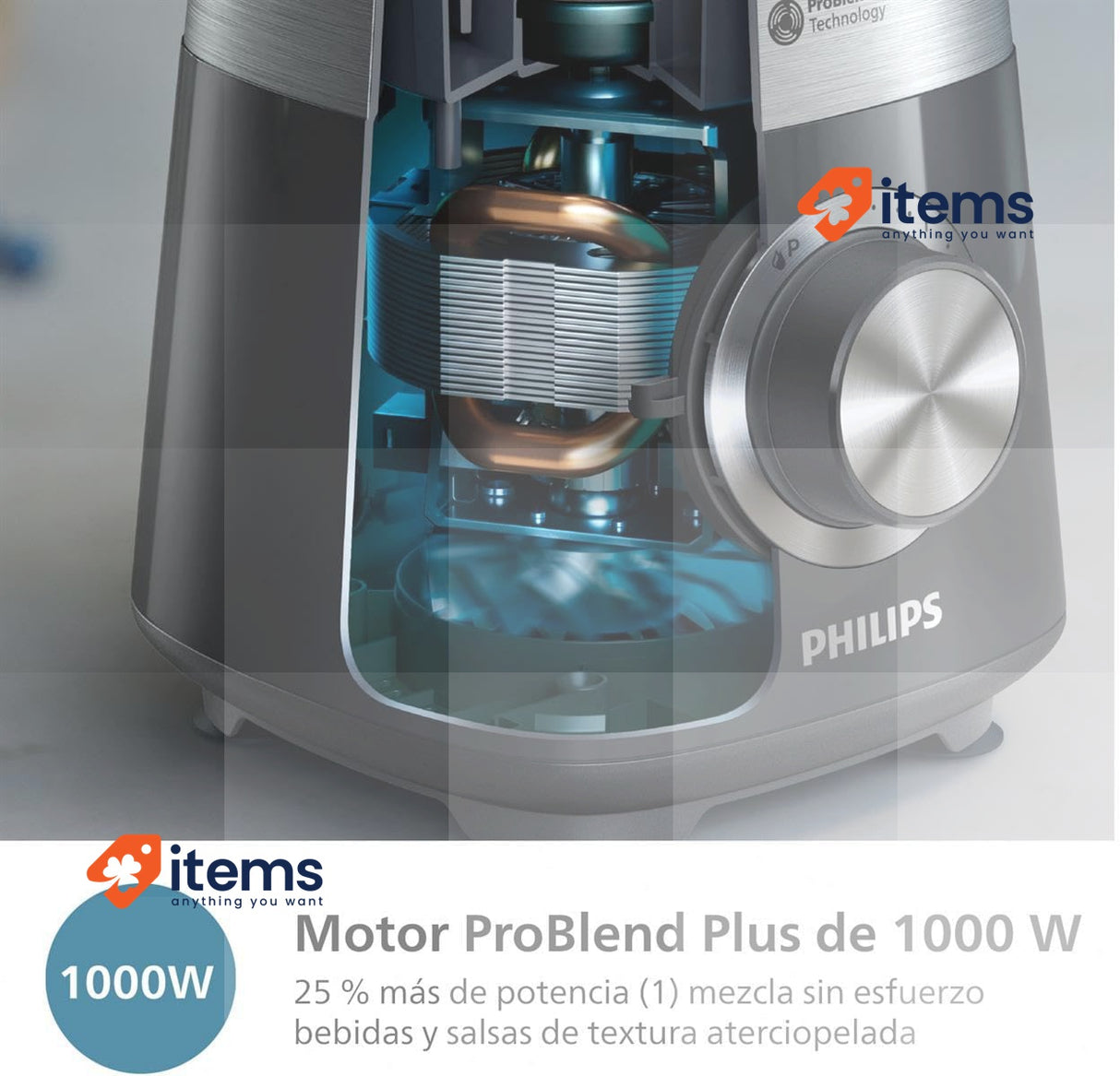 Philips 5000 Blender Series, Problend Plus Technology 2L Capacity Black 1000W