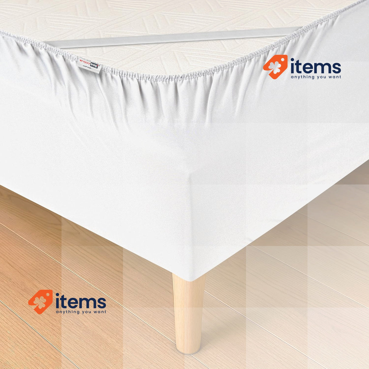 WRAPPYBAG Bed Base Cover 90 x 200 with Elastic Bands Renew Your Old Bed Base