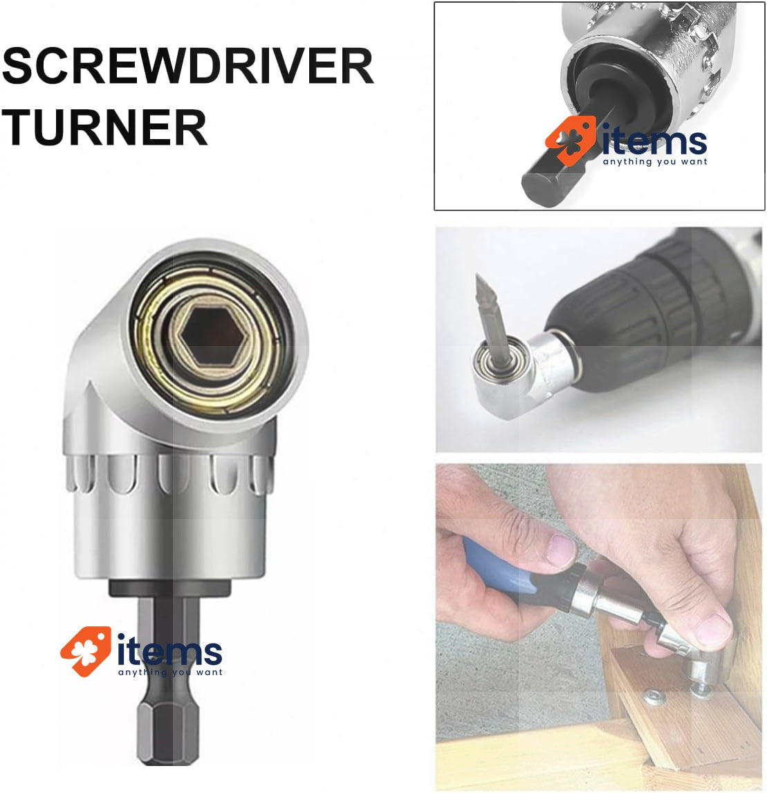 Drufoful 21 Pieces Screwdriver Corner Drill Kit 105 Degree Joint Screwdriver