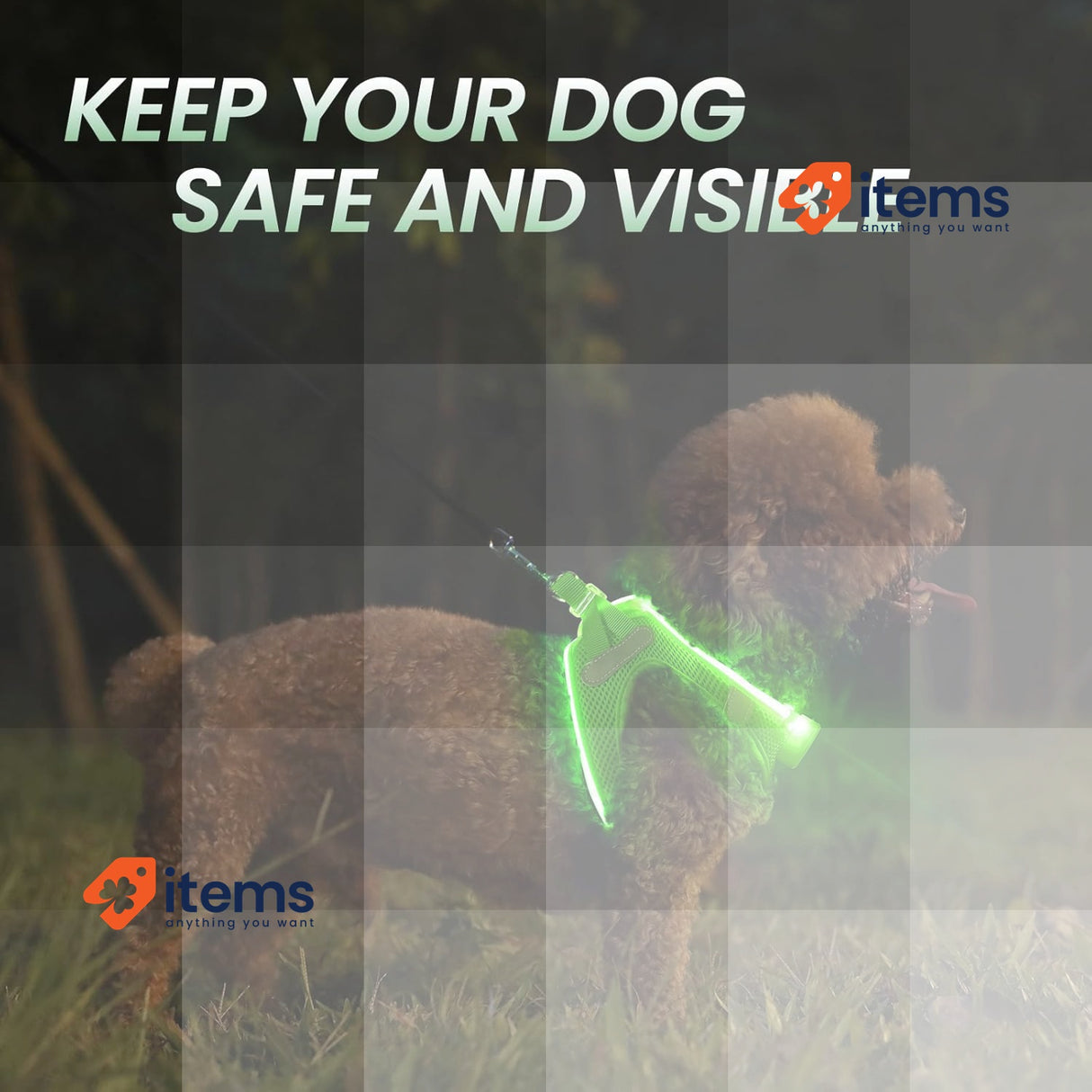 PcEoTllar Light Up Dog Harness Reflective LED Rechargeable, Waterproof Small