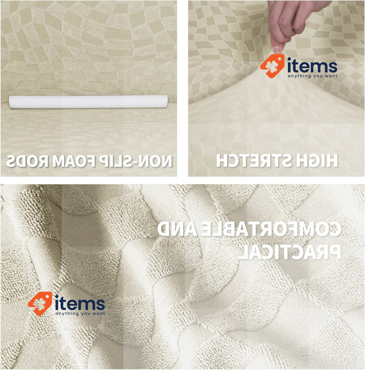 Ystyle Sofa Cover With Left Right Peninsula, Sofa Cover in L Shape, Beige Corner