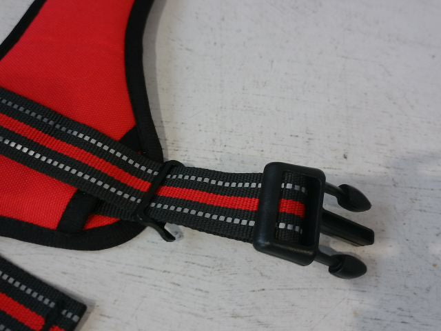 DKDDSSS Dog Harness Large Dog, Adjustable Soft Padded Pet Vest Harness, L, Red