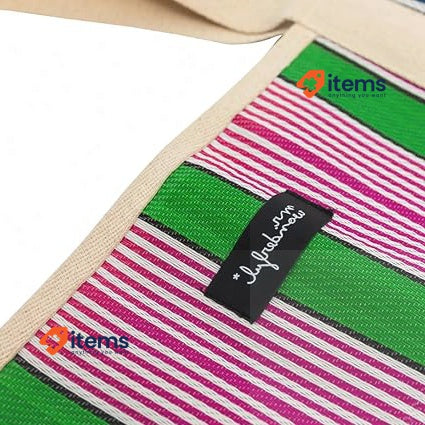 Mr. Wonderful Striped Printed Bag - Green And Purple Borsa Unisex Multicoloured