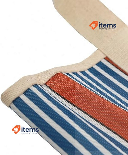 Mr. Wonderful Striped Printed Bag-Green And Purple Borsa Unisex