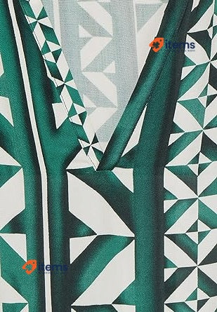 Street One A143971 Midi Printed Dress, Cool Vintage Green, Size 14GB, 40EUR