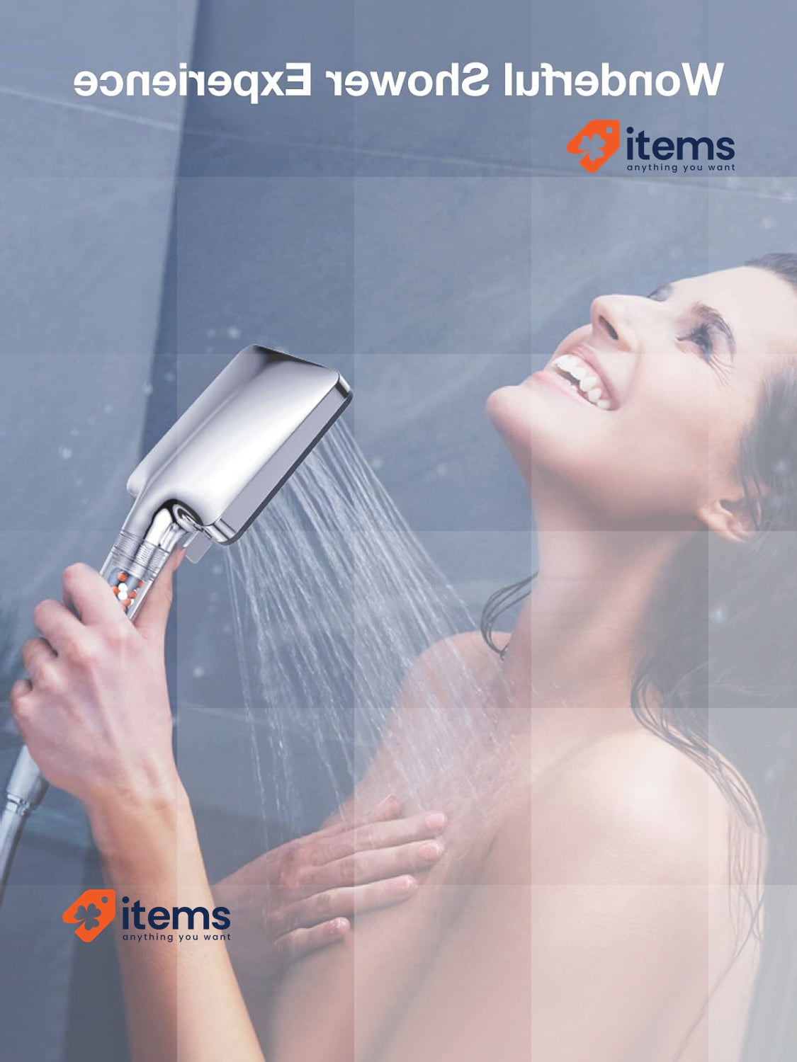 YEAUPE PRO Shower Head With Hose 1.6 M High Pressure Anti - Limescale Chrome