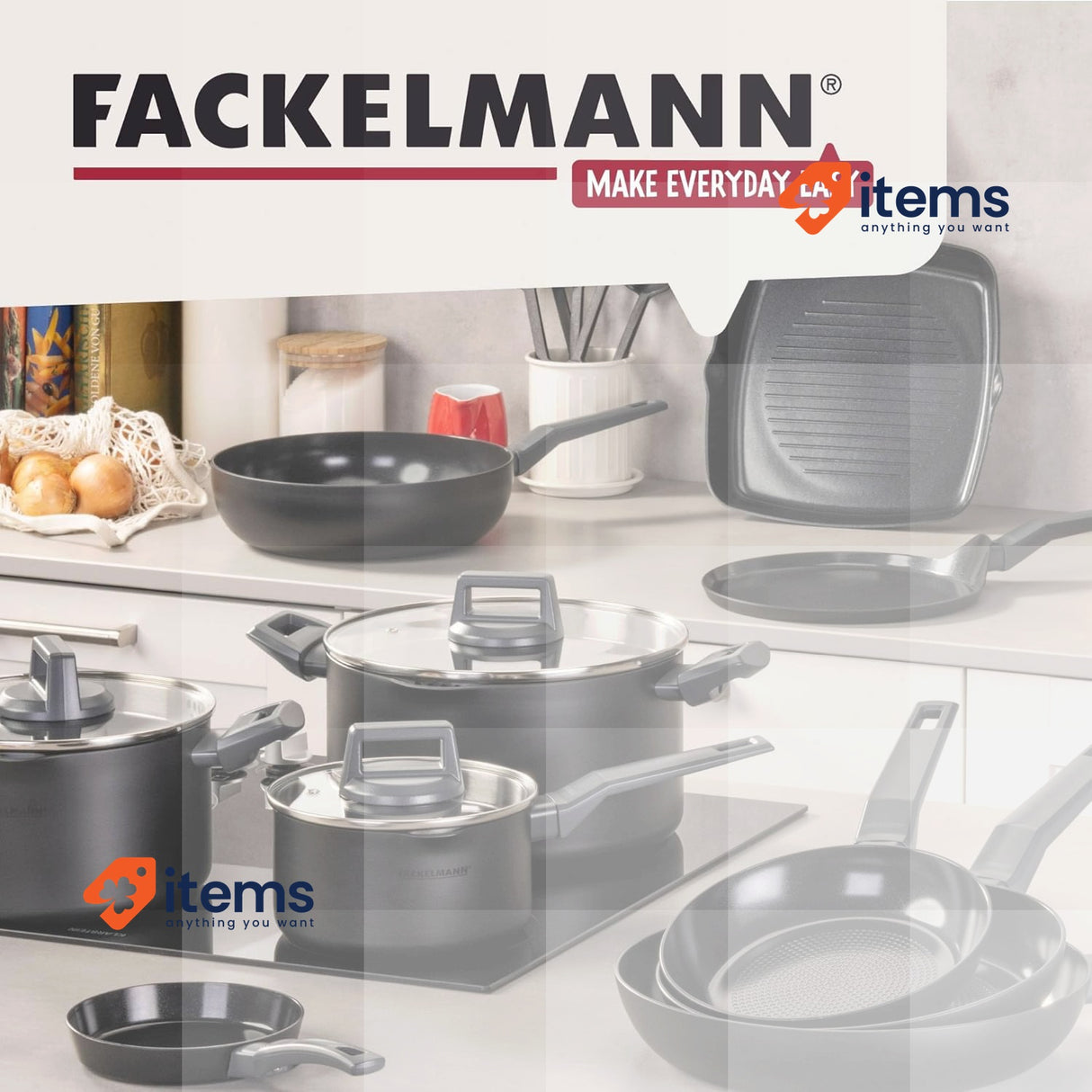 Fackelmann STATEMENT ⌀20cm Cooking Pot, Recycled Aluminium Ash Grey - 20 CM 5cm