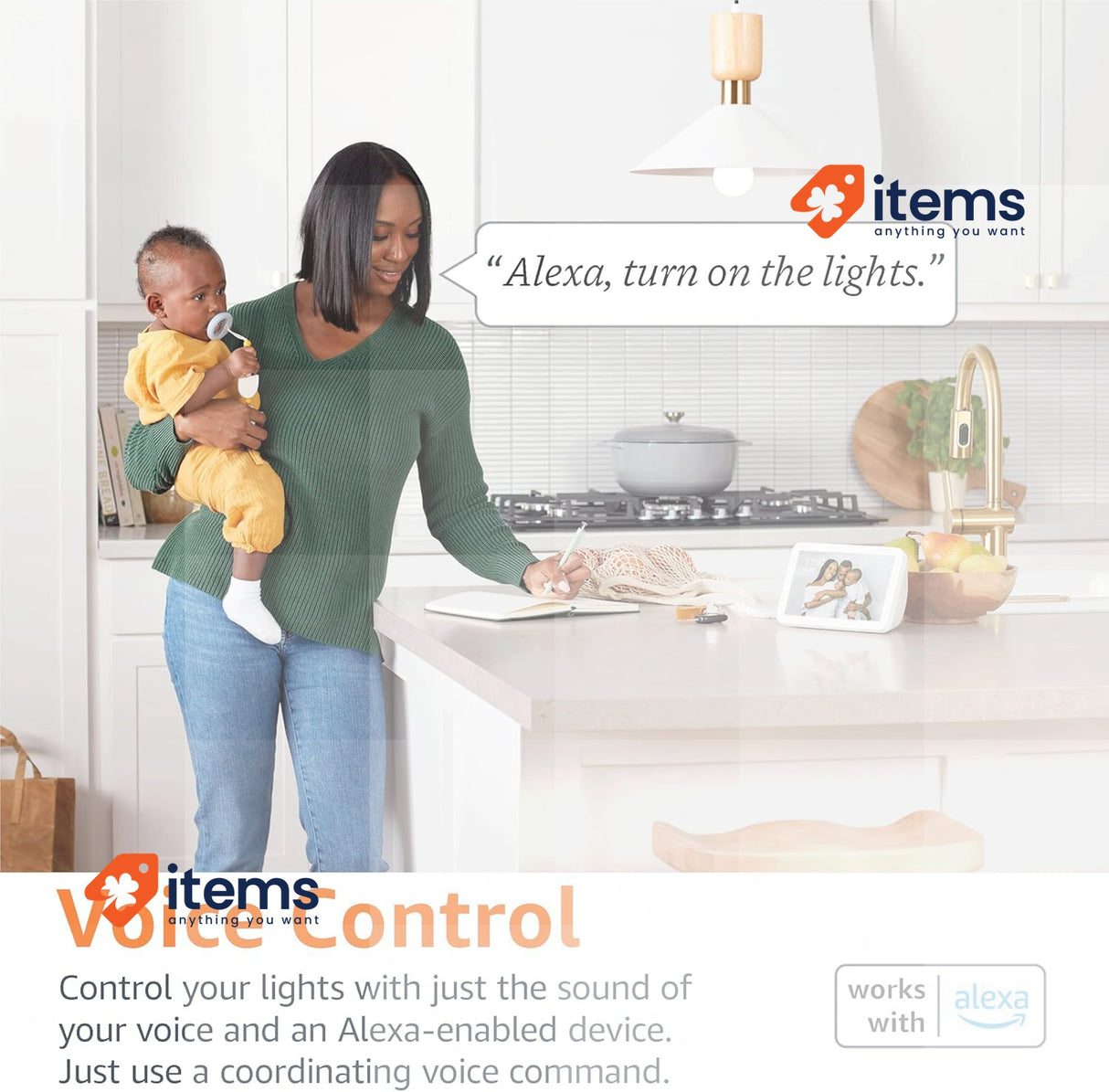 Amazon Basics Smart A60 Dimmable LED Light Bulb, E27 Base, Soft White