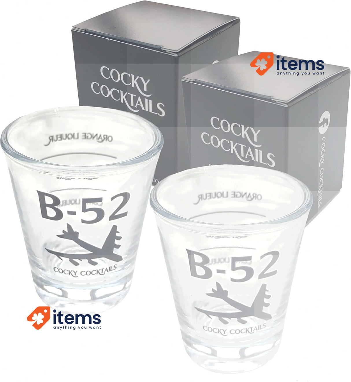 The Spice Specialist B52 Shot Transparent Glasses (pack Of 2), Cocky Cocktails