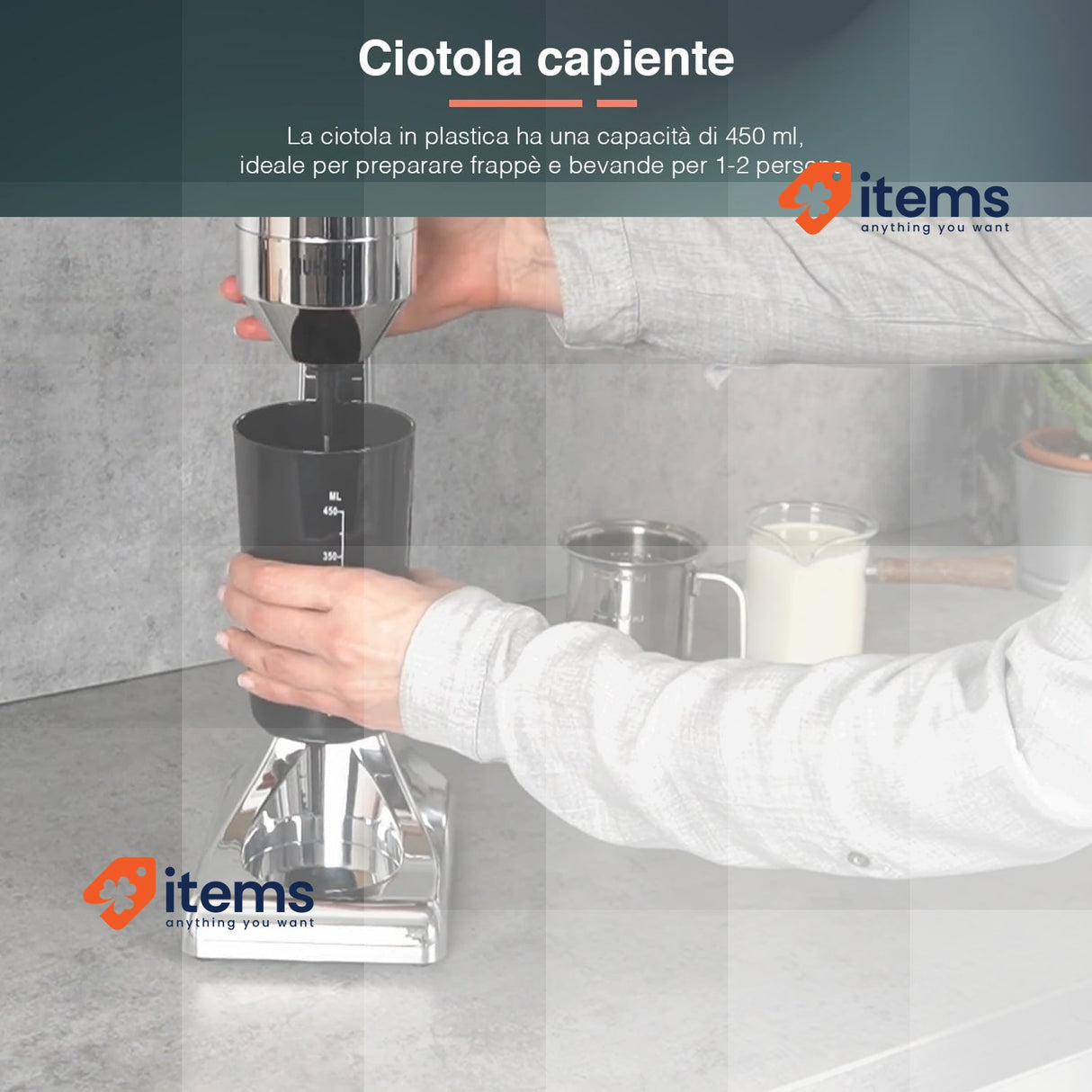 Avilia Milkshake Mixer - Blender with Carafe, Ideal for Milkshakes & Smoothies