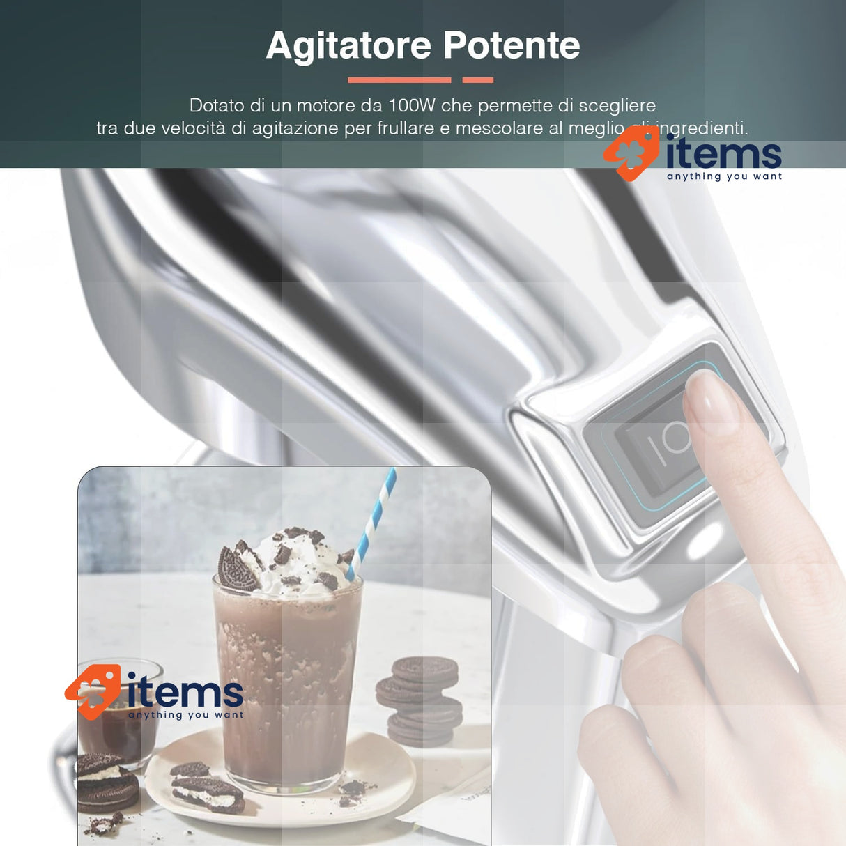 Avilia Milkshake Mixer - Blender with Carafe, Ideal for Milkshakes & Smoothies