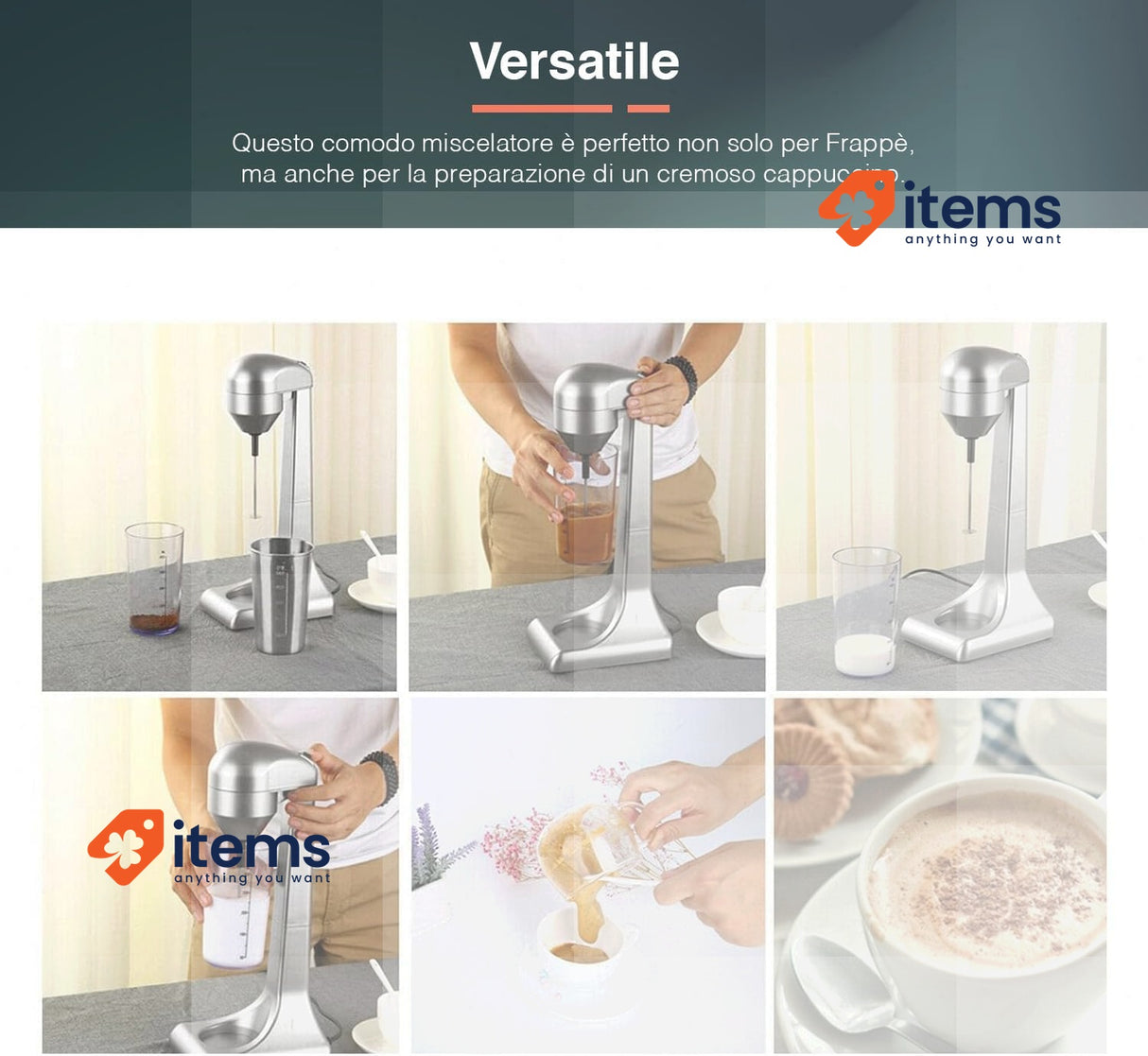 Avilia Milkshake Mixer - Blender with Carafe, Ideal for Milkshakes & Smoothies