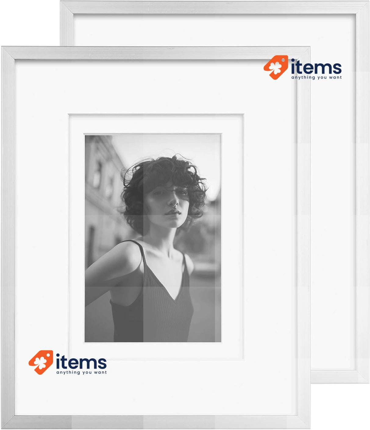 Egofine 20 X 25 Cm Aluminium Picture Frame Display With Mats Pack Of 2, Set 2