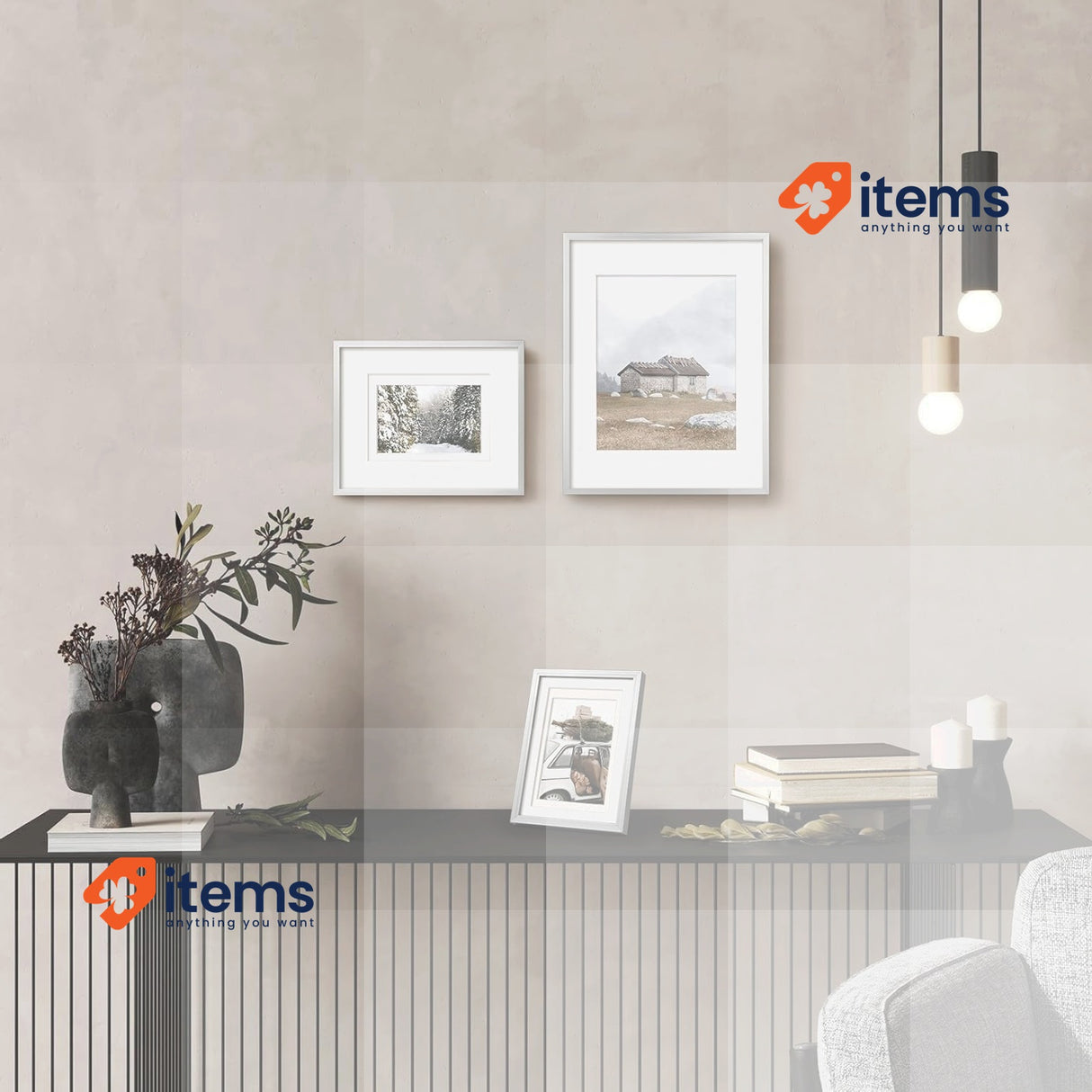 Egofine 20 x 25 cm Aluminium Picture Frame Display with Mats Pack Of 2