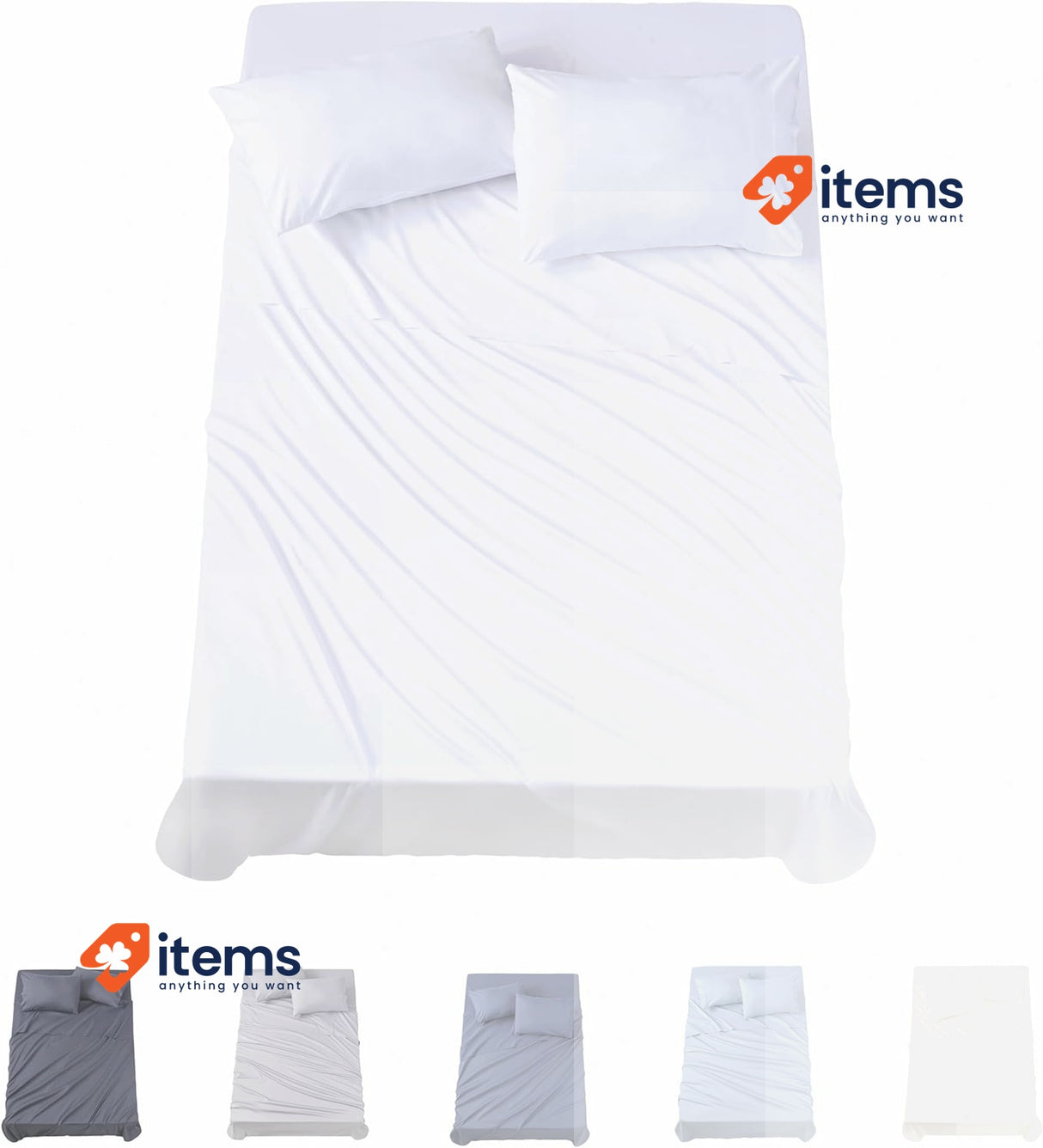 Todocama 4-Piece Bed Sheet Set Fitted Sheet Top Sheet 2 Pillowcase 90x190/200cm