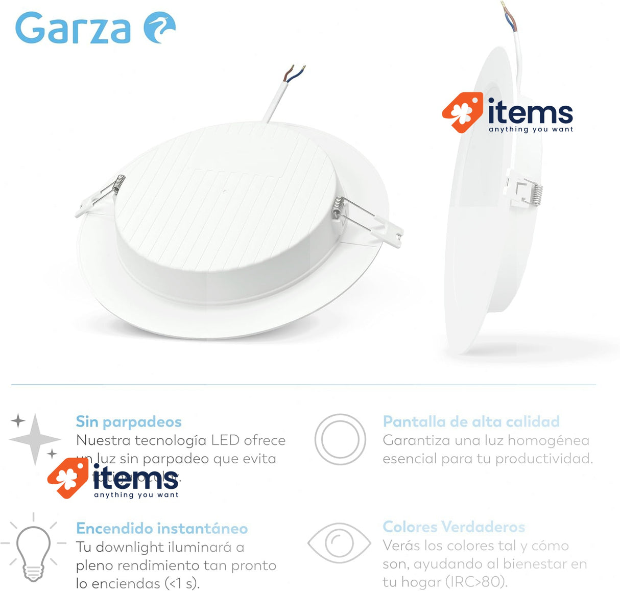 Garza Pack of 3+1 recessed LED downlights 18 W, 6500 K (Cold Light) Ø220x29m