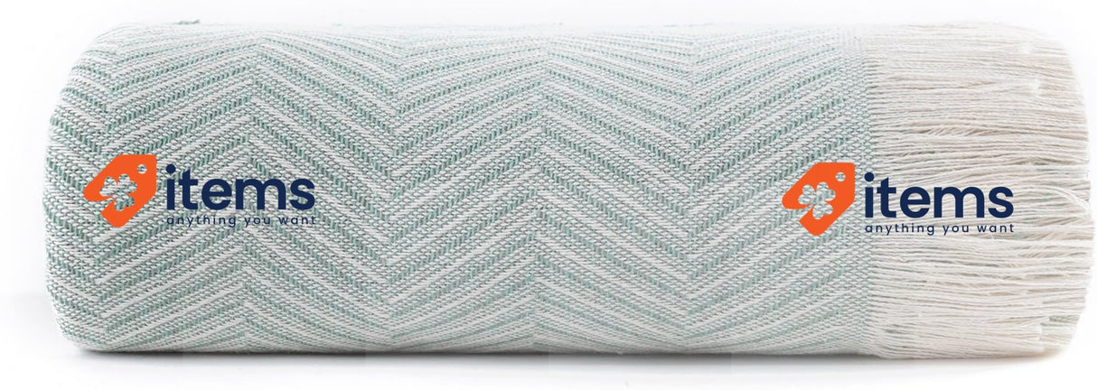 Todocama - Multipurpose Sofa Quilt, Foulard Blanket, 125 x 180 cm, Green Plaid