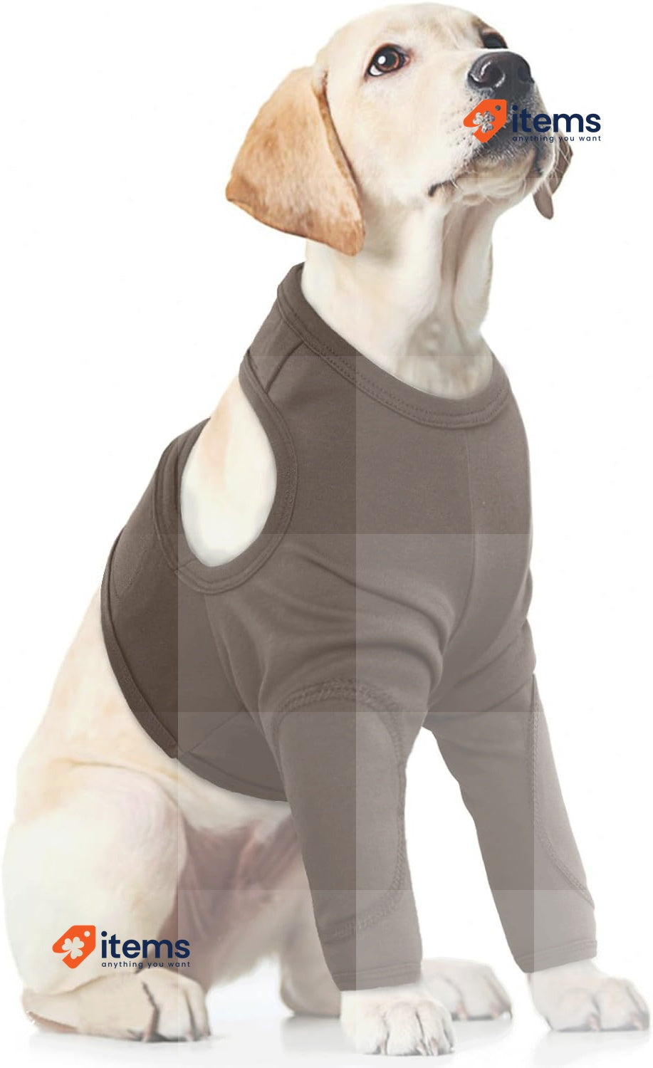 PUMYPOREITY Dog Recovery Sleeve Front Legs Prevent Licking Wounds Brown, L Elbow