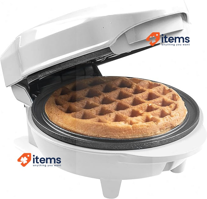 Bestron Mini Waffle Iron For Classic Waffles, Surface Diameter 10 Cm, White