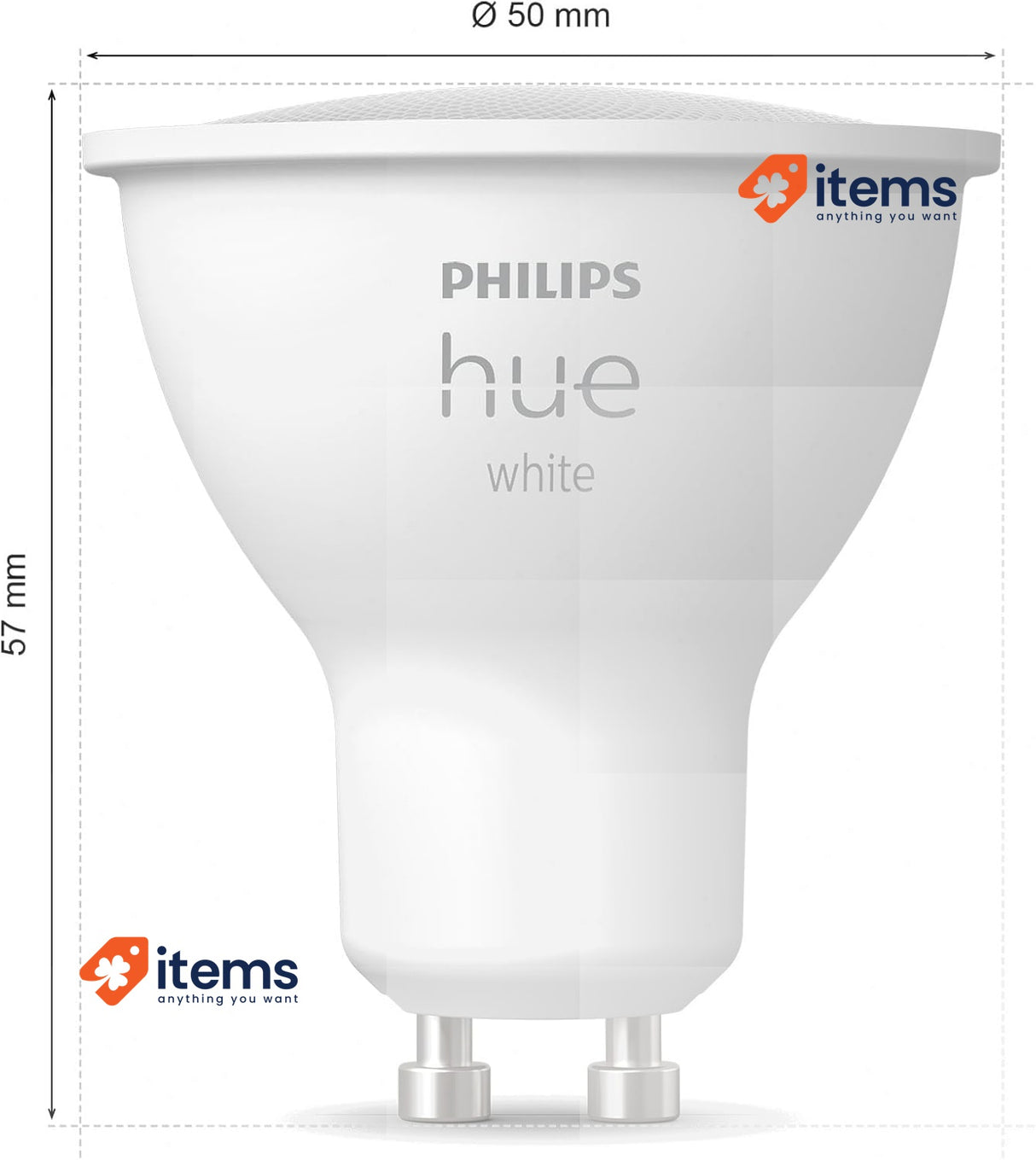 Philips Hue White, Connected Bulb GU10, Soft White Light, Bluetooth Compatible