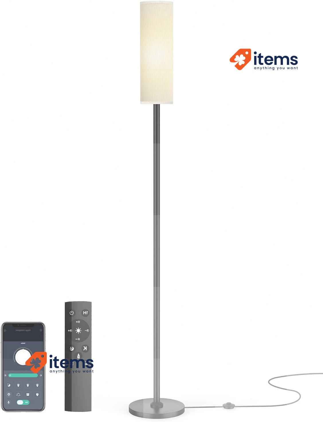 bototek Floor Lamp for Living Room Modern 65'' Standard Tall Lamps Bedrooms