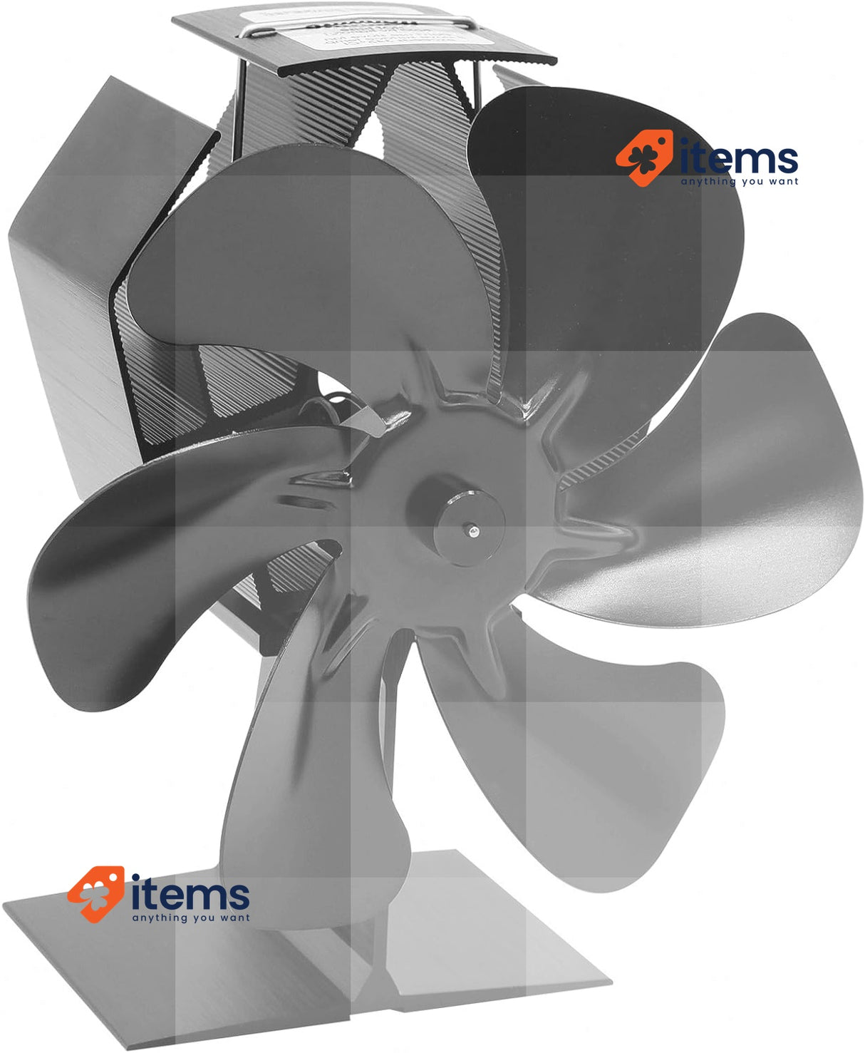 YAZIONG 6 Blade Wood Stove Fan with Thermometer, Heat Powered Fireplace Fan