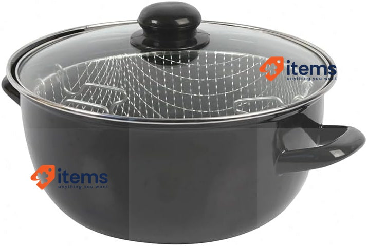 Crealys 545413 Fryer Steel Black Diameter 26 cm with Tin Plated Basket