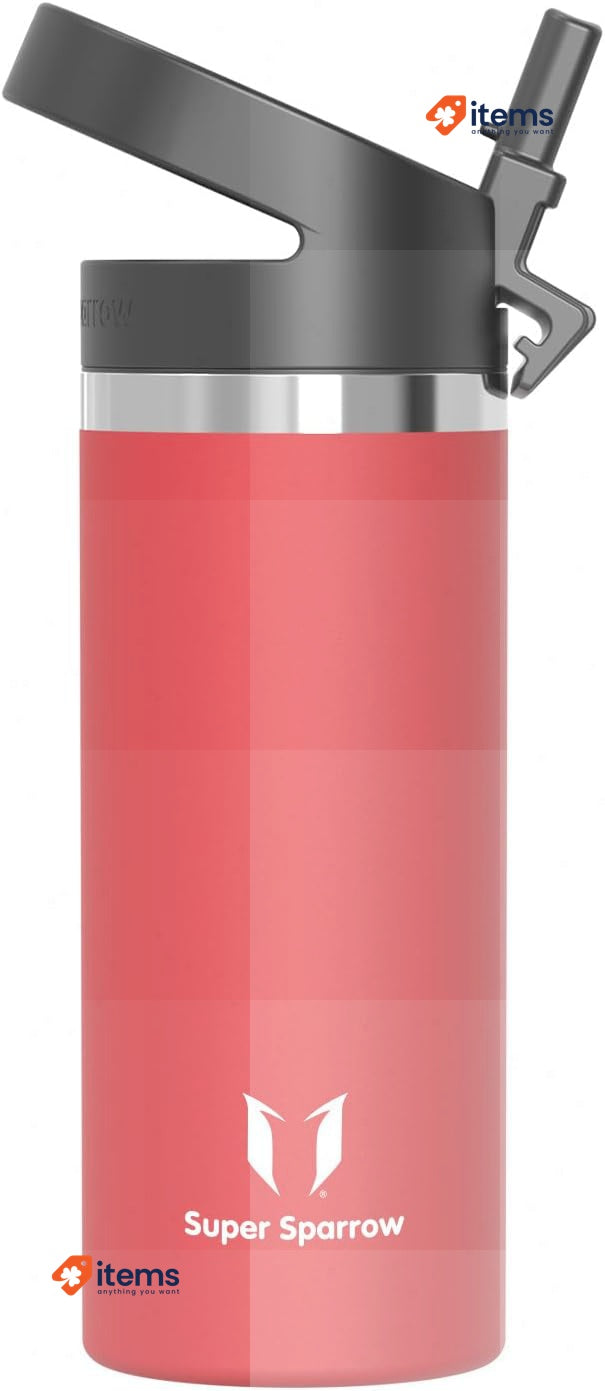 Super Sparrow Water Bottle Insulated, 500ml, SwivelSip Flask Leak Proof Wide