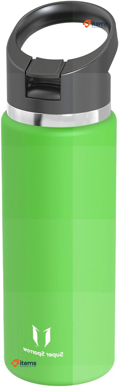 Super Sparrow Stainless Steel Thermos Drinking Bottle BPA-Free Apple Green 750ml