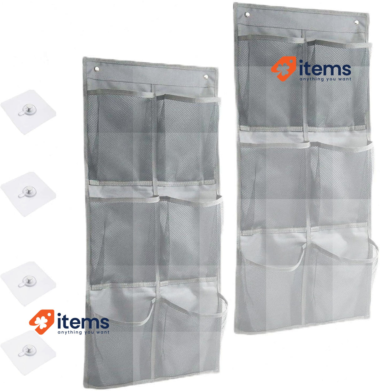 ZHYUAN Pack of 2 Over the Door Organiser for Shoes with 6 Pockets Shoe Storage