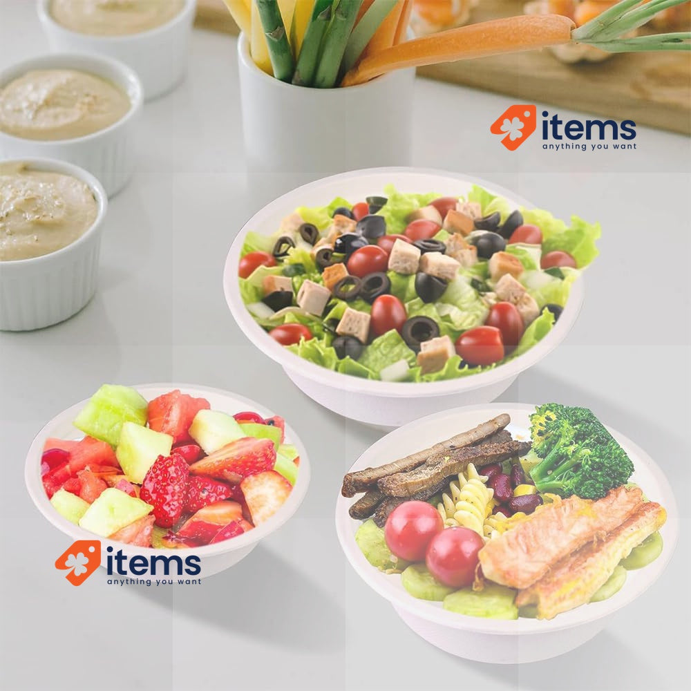 Clarina - Bowls made of sugar cane -Eco cardboard plate - disposable dish 50pcs