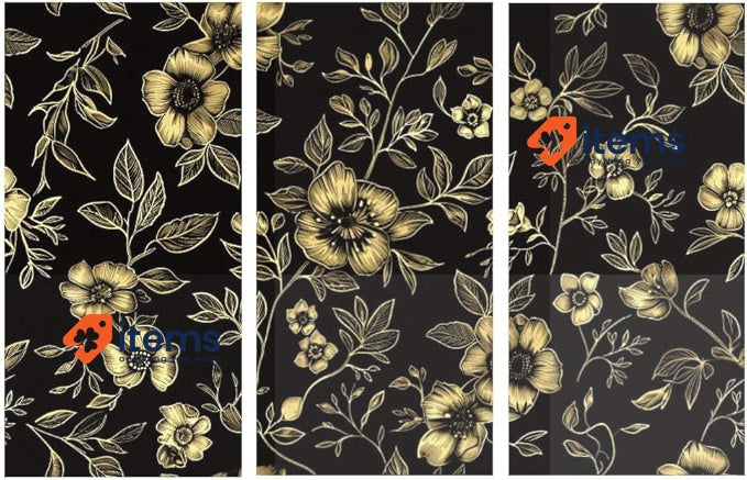 BEUNITONE Golden Peony Decals for Rubbing for Crafts and Furniture 3 Sheets