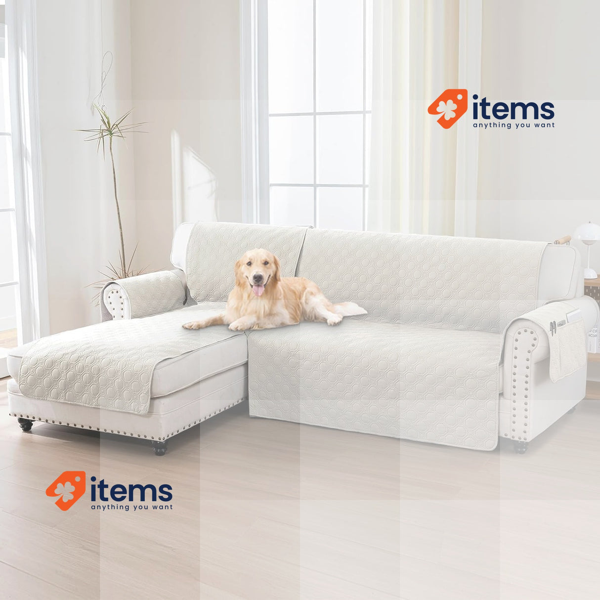 BellaHills 1 Seater Sofa Cover 3 Seater Sofa Cover with Armrests Ivory White