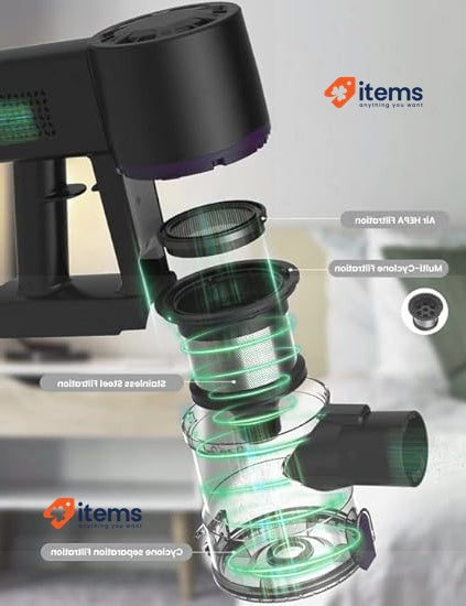 Vexilar V8Pro Cordless Vacuum Cleaner with Upgraded Floor Brush Purple