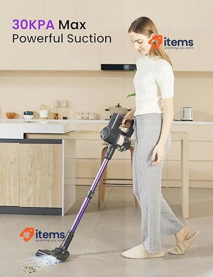 Vexilar V8Pro Cordless Vacuum Cleaner with Upgraded Floor Brush Purple