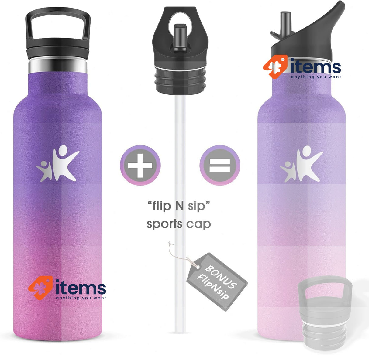 KollyKolla Children Stainless Steel Water Bottle 500 ml Thermos Flask BPA-Free
