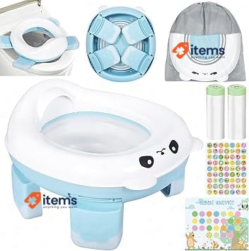 MAISITOO 3-in-1 Travel Potty Foldable w/Reward System Carry Bag & Non-Slip Feet