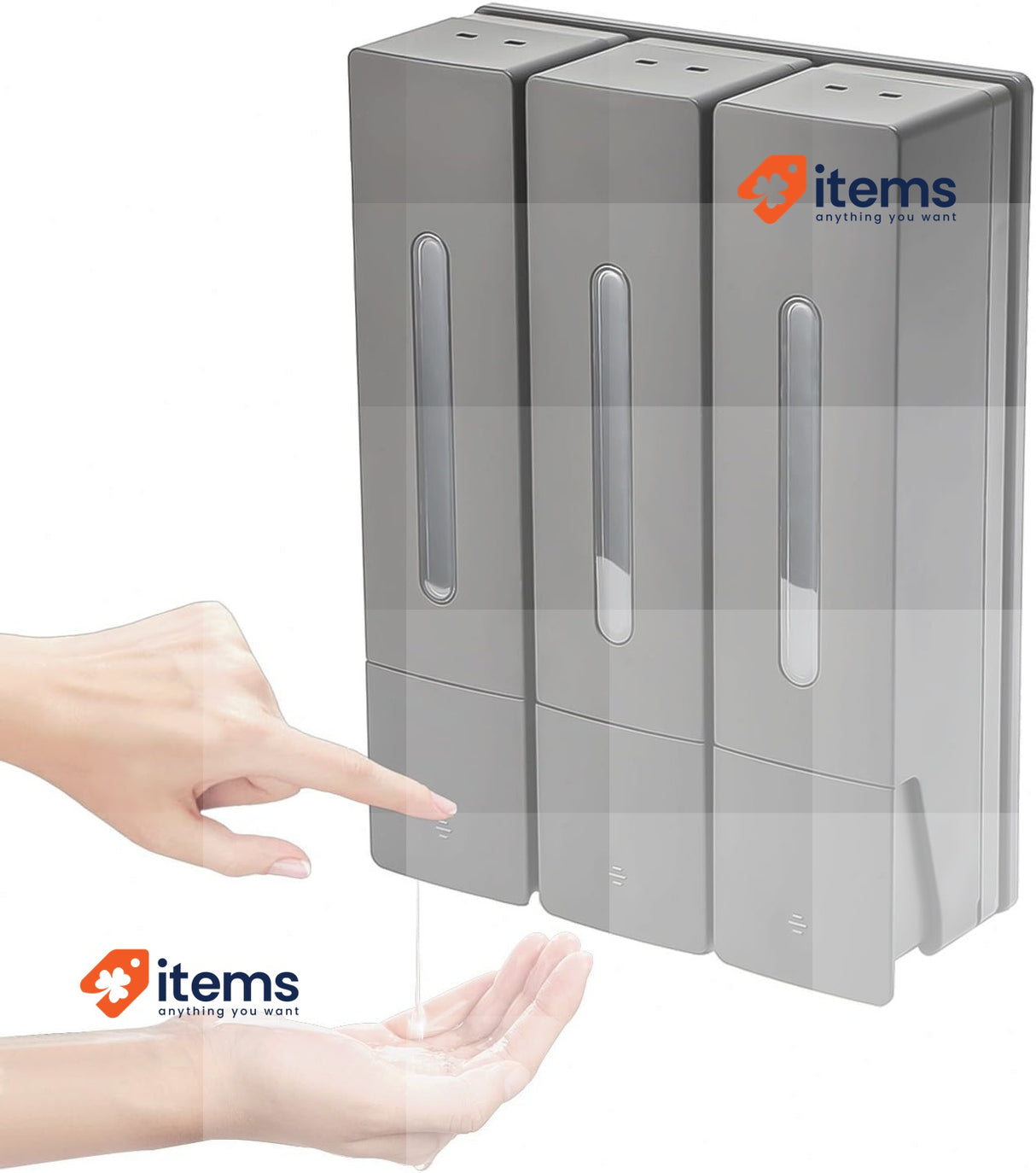 Jenmayt Wall Mounted Soap Dispenser Wall Mounted Manual 3 x 450 ml Clear Window