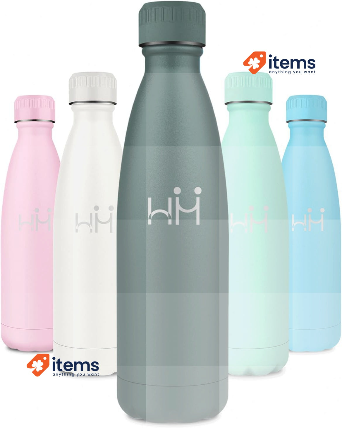 KollyKolla Insulated Water Bottle BPA Free 18/8 Stainless Steel Green Olive 500