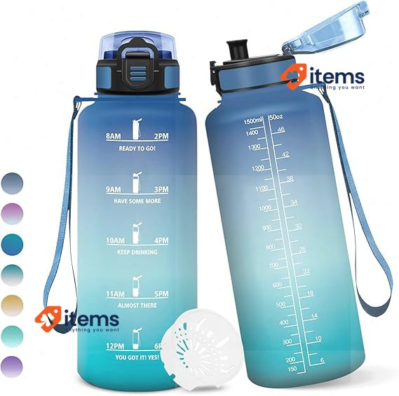 Motswedi Drinking Bottle 1500 ml BPA-Free, Sports Bottle Teal Green Leak-Proof