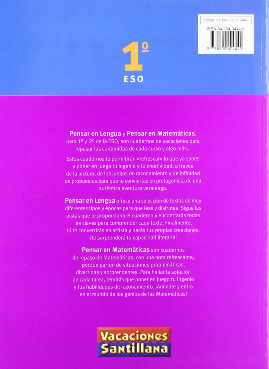 Vacaciones Santillana, pensar en matemáticas