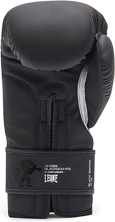 LEONE 1947 Gn059 Synthetic Boxing Gloves Unisex Adult Black 16OZ