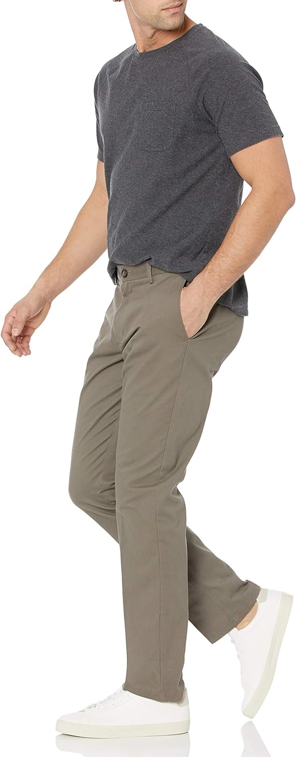 Amazon Essentials Men's Slim-Fit Wrinkle-Resistant Chino Trouser Taupe 33W/32L