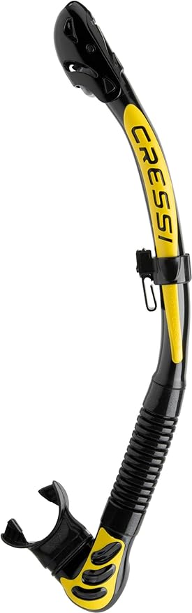 Cressi Alpha Ultra Dry Snorkel Dry Ideal for Apnea and Diving Black / Yellow