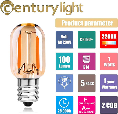 1W E14 T22 LED Filament Candelabra Bulbs