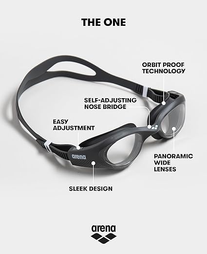 ARENA The One Unisex Adult Swim Goggles Men and Women Smoke Grey Black One Size