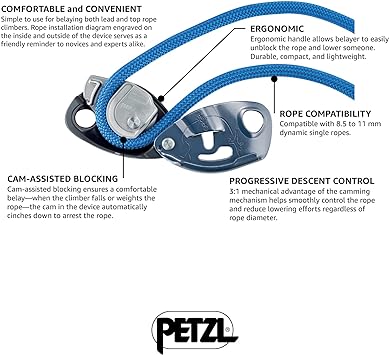 PETZL Grigri Comfortable Belay Device V3 (2019 Release) UNI Grey