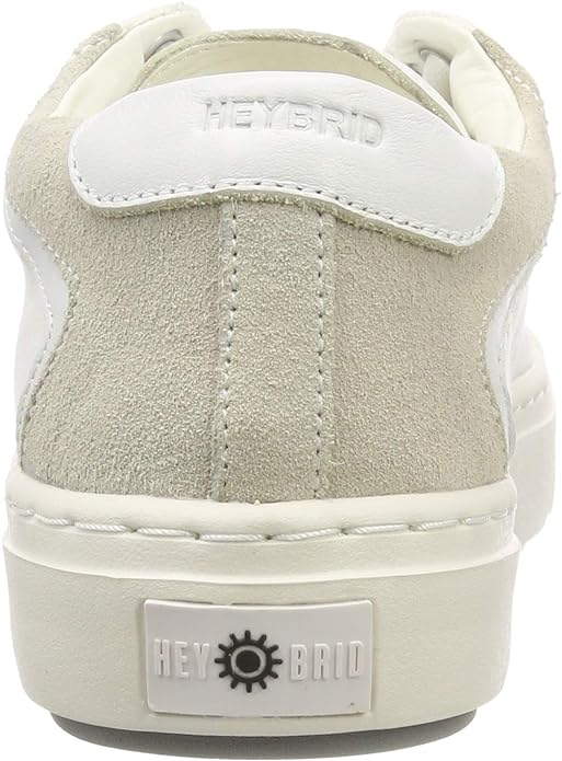 heybrid Women's Lace-Up Sneaker Mit Stickerei Trainer Natural 41 EU (7 UK)