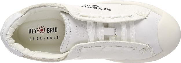 heybrid Women's Lace-Up Sneaker Mit Stickerei Trainer Natural 41 EU (7 UK)